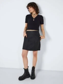 Noisy May HIGH WAISTED COATED SKIRT