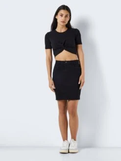 Noisy May HIGH WAISTED DENIM SKIRT -Noisy May Shop 27017874 BlackDenim 004