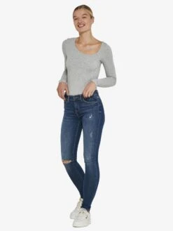 Noisy May NMLUCY NORMAL WAISTED SKINNY FIT JEANS -Noisy May Shop 27017960 MediumBlueDenim 004