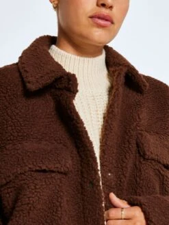 Noisy May LONG TEDDY JACKET -Noisy May Shop 27018925 Pinecone 006