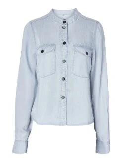 Noisy May LONG SLEEVED TENCEL™ LYOCELL SHIRT -Noisy May Shop 27019177 LightBlueDenim 001