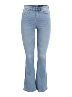 Noisy May NMSALLIE HIGH WAISTED FLARED JEANS -Noisy May Shop 27019304 LightBlueDenim 001