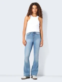 Noisy May NMSALLIE HIGH WAISTED FLARED JEANS -Noisy May Shop 27019304 LightBlueDenim 004