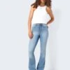 Noisy May NMSALLIE HIGH WAISTED FLARED JEANS 2 Noisy May NMSALLIE HIGH WAISTED FLARED JEANS -Noisy May Shop 27019304 LightBlueDenim 007