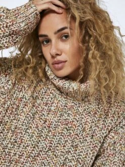 Noisy May HIGH NECK KNITTED PULLOVER -Noisy May Shop 27020552 Eggnog 936161 006