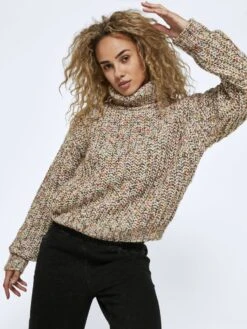 Noisy May HIGH NECK KNITTED PULLOVER -Noisy May Shop 27020552 Eggnog 936161 007