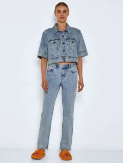 Noisy May NMJOEY ANKLE SLIT STRAIGHT FIT JEANS -Noisy May Shop 27020759 LightBlue 004