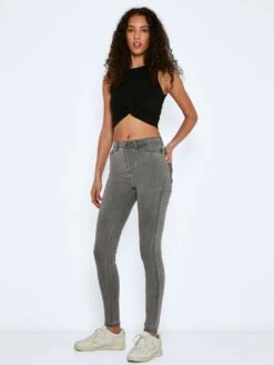 Noisy May NMCALLIE HIGH WAISTED SKINNY FIT JEANS -Noisy May Shop 27020913 LightGreyDenim 004