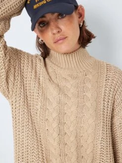 Noisy May CABLE KNITTED DRESS -Noisy May Shop 27021092 IrishCream 995246 006