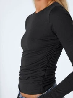 Noisy May LONG SLEEVED RUCHED TOP -Noisy May Shop 27021286 Black 006