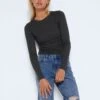 Noisy May LONG SLEEVED RUCHED TOP -Noisy May Shop 27021286 Black 007