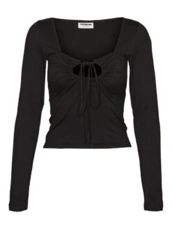 Noisy May LONG SLEEVED TIE TOP -Noisy May Shop 27021425 Black 001
