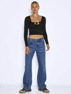 Noisy May LONG SLEEVED TIE TOP -Noisy May Shop 27021425 Black 004