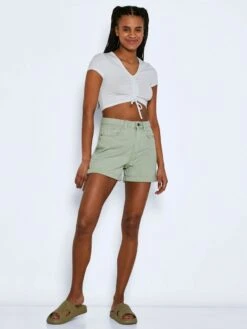 Noisy May CROPPED RUCHED TOP -Noisy May Shop 27021482 BrightWhite 004