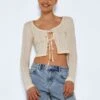 Noisy May TIE STRING CARDIGAN -Noisy May Shop 27022038 PearledIvory 007