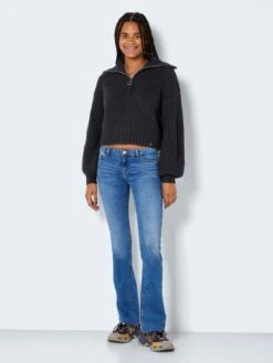 Noisy May CHUNKY KNITTED PULLOVER -Noisy May Shop 27022325 DarkGreyMelange 004