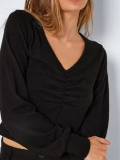 Noisy May LONG SLEEVED V-NECK TOP 12 Noisy May LONG SLEEVED V-NECK TOP -Noisy May Shop 27022732 Black 006