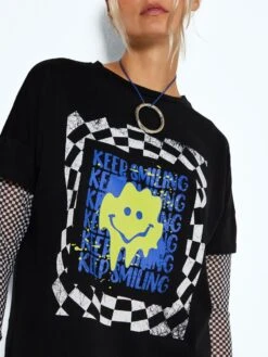 Noisy May MESH SLEEVE T-SHIRT -Noisy May Shop 27022835 Black 006