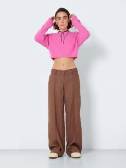Noisy May LOW WAISTED WIDE LEG TROUSERS -Noisy May Shop 27022969 Cappuccino 004