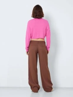 Noisy May LOW WAISTED WIDE LEG TROUSERS -Noisy May Shop 27022969 Cappuccino 005