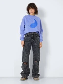 Noisy May NMJOSIE HIGH WAISTED WIDE LEG JEANS -Noisy May Shop 27023054 BlackDenim 004