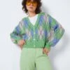 Noisy May CHEQUERED KNITTED CARDIGAN