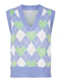 Noisy May CHEQUERED KNITTED TOP -Noisy May Shop 27023281 Jacaranda 987780 001