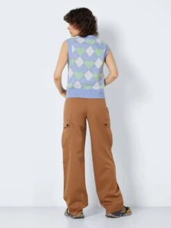 Noisy May CHEQUERED KNITTED TOP -Noisy May Shop 27023281 Jacaranda 987780 005