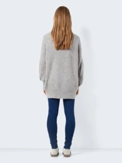 Noisy May LONG KNITTED PULLOVER -Noisy May Shop 27023330 MediumGreyMelange 1081289 005