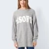 Noisy May LONG KNITTED PULLOVER -Noisy May Shop 27023330 MediumGreyMelange 1081289 007