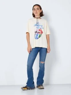 Noisy May ROLLING STONES T-SHIRT -Noisy May Shop 27023361 PearledIvory 990721 004