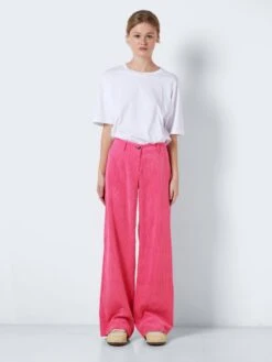 Noisy May LOW WAISTED CORDUROY TROUSERS -Noisy May Shop 27023602 PinkYarrow 004
