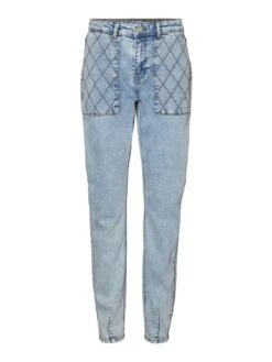 Noisy May NMJULY QUILTED MOM JEANS -Noisy May Shop 27023606 MediumBlueDenim 001