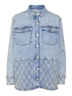 Noisy May QUILTED DENIM SHIRT -Noisy May Shop 27023608 MediumBlueDenim 001