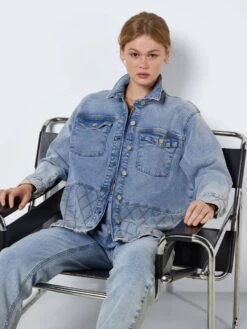 Noisy May QUILTED DENIM SHIRT