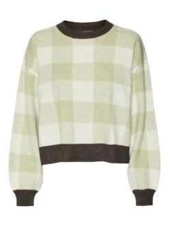 Noisy May CHEQUERED KNITTED PULLOVER -Noisy May Shop 27023865 Demitasse 1000687 001