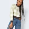 Noisy May CHEQUERED KNITTED PULLOVER -Noisy May Shop 27023865 Demitasse 1000687 007