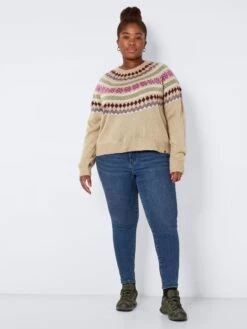 Noisy May CURVE KNITTED PULLOVER -Noisy May Shop 27023886 Eggnog 1001092 004