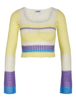 Noisy May CROCHET-LIKE PULLOVER -Noisy May Shop 27024301 PaleLimeYellow 1012574 001