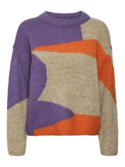 Noisy May MULTI-COLOURED KNITTED PULLOVER -Noisy May Shop 27024320 VibrantOrange 1011182 001