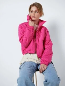 Noisy May SHORT QUILTED JACKET -Noisy May Shop 27024348 PinkYarrow 004