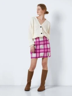 Noisy May CHEQUERED MINI SKIRT -Noisy May Shop 27024560 PinkYarrow 1014017 004