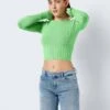Noisy May LONG SLEEVED CUT-OUT TOP -Noisy May Shop 27024576 AbsintheGreen 007