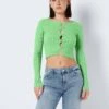 Noisy May KNITTED CUT-OUT CARDIGAN -Noisy May Shop 27024581 AbsintheGreen 007