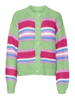 Noisy May STRIPED KNITTED CARDIGAN -Noisy May Shop 27024603 AbsintheGreen 1014395 001