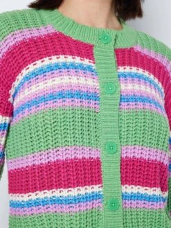 Noisy May STRIPED KNITTED CARDIGAN -Noisy May Shop 27024603 AbsintheGreen 1014395 006