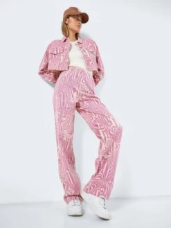 Noisy May NMDREW PRINTET HIGH WAISTED JEANS -Noisy May Shop 27024640 BrazzilianSand 1016341 004