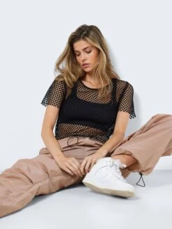 Noisy May CROPPED NET TOP -Noisy May Shop 27024647 Black 004