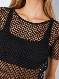 Noisy May CROPPED NET TOP -Noisy May Shop 27024647 Black 006