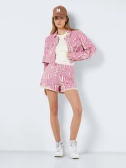 Noisy May HIGH WAISTED PRINTET DENIM SHORTS -Noisy May Shop 27024681 BrazzilianSand 1021052 004
